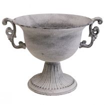 Dekoracyjna miska bielona dekoracyjna filiżanka metalowa Ø20cm W17,5cm