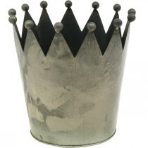 Produkt Dekoracyjna korona o wyglądzie antycznym, szara metalowa dekoracja Ø17,5 cm W17,5 cm