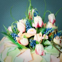 Produkt Kwiaty szachownicowe Fritillaria sztuczne białe, zielone 40cm 12 szt