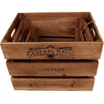 Produkt Vintage drewniane pudełko dekoracyjne płomieniowane 38cm/32cm/26cm, zestaw 3 sztuk