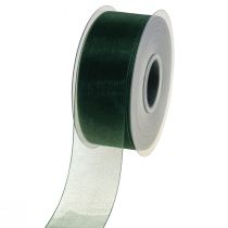 Produkt Wstążka z organzy zielona wstążka upominkowa pleciona jodła zielona 40mm 50m