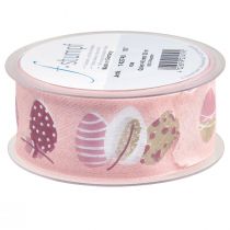 Produkt Wstążka prezentowa Wielkanocna wstążka ozdobna Pisanki różowa 40mm 20m