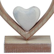 Produkt Dekoracyjny drewniany stojak dekoracyjny w kształcie serca, dekoracja stołu w stylu vintage, wys. 17,5 cm