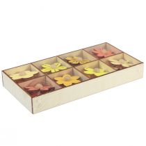 Produkt Drewniane kwiaty wiszące dekoracja drewniana dekoracja letnia żółta 4,5cm 24 szt