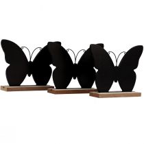 Produkt Dekoracja stołu Drewniana dekoracja Motyl Czarny Naturalny 12cm 6 szt