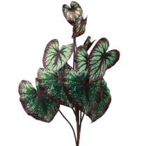 Produkt Begonia Sztuczne Rośliny Liść Begonie Zielony Fioletowy 62cm