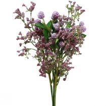 Bukiet sztucznych kwiatów jedwabne kwiaty gałązka jagód fioletowa 51cm