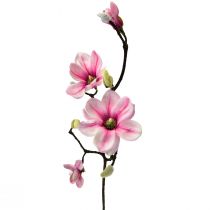 Produkt Sztuczny Kwiat Magnolia Gałązka Magnolia Sztuczna Różowa 59cm 3szt