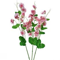 Produkt Kwiaty sztuczne różowe białe wyka Vicia kwiaty ogrodowe 61cm 3szt