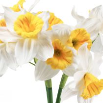 Produkt Sztuczne żonkile Białe jedwabne kwiaty Żonkile 40cm 3szt