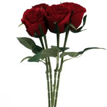 Sztuczne Róże Czerwone Sztuczne Róże Jedwabne Kwiaty Czerwone 50cm 4szt