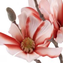 Produkt Gałąź magnolii z 6 kwiatami sztuczny łosoś magnoliowy 84cm