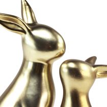 Produkt Zajączki wielkanocne, ceramiczny złoty króliczek mama 20/13 cm, zestaw 2 sztuk