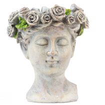 Produkt Twarz doniczki, popiersie damskie, głowa rośliny o wyglądzie betonu, wys. 18 cm
