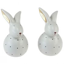 Produkt Zając wielkanocny figurki dekoracyjne króliki w kropki 17cm 2szt
