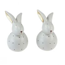 Produkt Zając wielkanocny figurki dekoracyjne króliki w kropki 13cm 2szt
