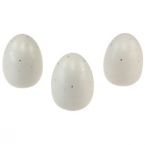 Produkt Ceramiczna dekoracja jajek wielkanocnych szare złoto w kropki 8,5cm 3szt