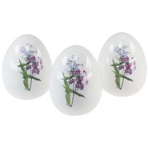 Produkt Ceramiczna dekoracja jajek wielkanocnych z dekoracją kwiatową 12cm 3szt