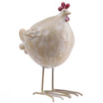 Produkt Dekoracyjny kurczak Dekoracja wielkanocna kura figurka beżowo-czerwona 11×8×15,5cm