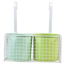 Produkt Doniczka wisząca metalowa zielona dekoracja balkonowa L22cm W23,5cm