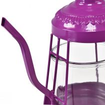 Produkt Świecznik na tealighty, szklana latarnia, czajniczek, różowy, Ø15cm W26cm