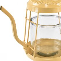 Produkt Świecznik na tealighty, szklana latarnia, czajniczek, pomarańczowy, Ø15cm, W26cm