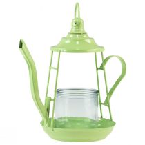 Świecznik na tealighty Szklany czajniczek z latarnią zielony Ø13cm W22cm