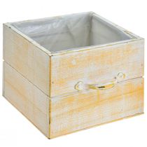 Produkt Szuflada na rośliny z uchwytem, pomarańczowo-białe drewno, 12/15 cm, zestaw 2 szt
