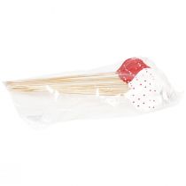 Produkt Serca w czerwone i białe kropki, korki kwiatowe drewniane 6×5cm 18 szt