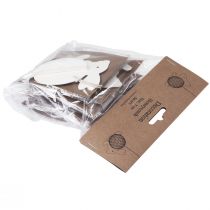 Produkt Zajączki wielkanocne o strukturze plastra miodu do zawieszenia białe pomarańczowe W8cm 5szt