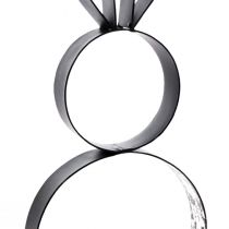 Produkt Ozdoba wielkanocna w kształcie zajączka, metalowa, czarno-srebrna, figurka wielkanocna, 11 x 31 cm