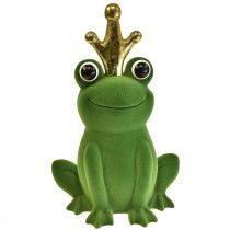 Żaba dekoracyjna, żabi książę, dekoracja wiosenna, żaba ze złotą koroną zielona 40,5cm