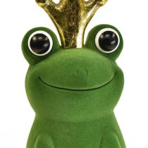 Produkt Żaba dekoracyjna, żabi książę, dekoracja wiosenna, żaba ze złotą koroną zielona 40,5cm