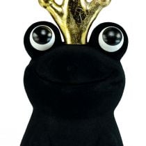 Produkt Żaba dekoracyjna, żabi książę, dekoracja wiosenna, żaba ze złotą koroną czarna 40,5cm