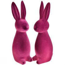 Produkt Króliczki wielkanocne fioletowe ozdobne króliczki – 2. gatunek – flokowane 8×10×29cm 2 sztuki