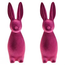 Produkt Króliczki wielkanocne fioletowe ozdobne króliczki – 2. gatunek – flokowane 8×10×29cm 2 sztuki