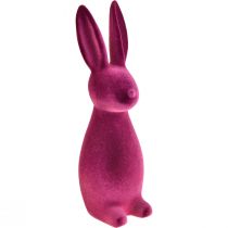 Produkt Dekoracja wielkanocna w kształcie króliczka z flokowanego zajączka – 2. wybór – fioletowy 15×15,5×47 cm