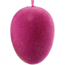 Produkt Dekoracyjne pisanki do zawieszenia kolorowe flokowane wys. 8cm 8 szt