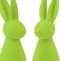 Produkt Króliczki z frędzlami w kolorze zielonego jabłka – 2. wybór – dekoracja stołu wielkanocnego 8×10×29cm 2 sztuki