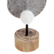 Produkt Stojak do dekoracji stołu Dekoracja zajączka wielkanocnego filcowa szara 19cm 12 szt