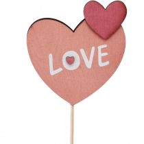 Produkt Wtyczka kwiatowa z drewna Love wtyczka ozdobna 8×7,5cm 12 szt