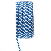 Sznurek niebiesko-biała wstążka prezentowa sznurek ozdobny wstążka 25m
