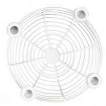 Produkt Świecznik w białej dekoracyjnej misce metalowej Ø14cm W7cm