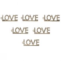 Produkt Walentynkowa zawieszka dekoracyjna Love metalowa srebrna 4cm 12szt