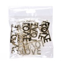 Produkt Walentynkowa zawieszka dekoracyjna Love metalowa srebrna 4cm 12szt