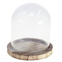 Szklany dzwonek dekoracja drewnianego talerza dekoracja stołu mini serowy dzwonek wys. 13 cm