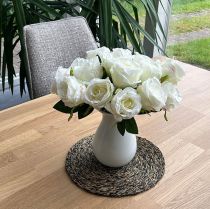 Produkt Sztuczne róże w pęczku białe 30cm 8 szt