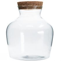 Dekoracyjne szkło z korkiem Dekoracyjny wazon z pokrywką W25cm Ø24cm