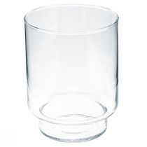 Wazon szklany ze stopką wazon na kwiaty dekoracja szklana vintage W15cm Ø11cm