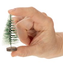 Produkt Sztuczne mini choinki jako dekoracja stołu na święta Bożego Narodzenia, ośnieżone, 6cm, 12 szt.